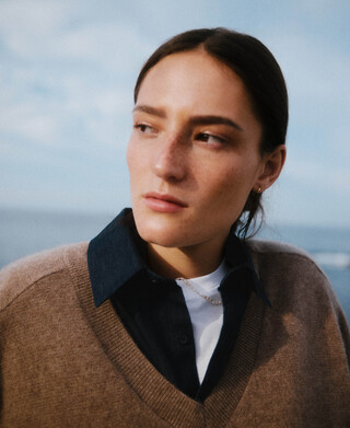 Jersey cashmere cuello pico mujer Jersey cashmere cuello pico mujer