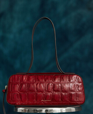 Mica croc-embossed bowling bag woman Mica croc-embossed bowling bag woman