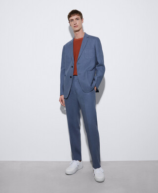 Linen plastron pocket blazer Linen plastron pocket blazer