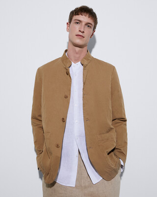 Mandarin collar four button blazer Mandarin collar four button blazer