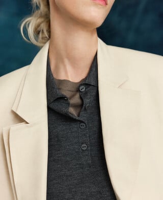 Oversize knit polo shirt woman Oversize knit polo shirt woman