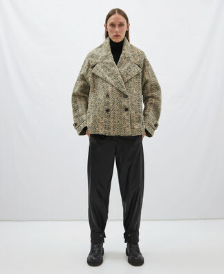 Herringbone four-button coat Herringbone four-button coat