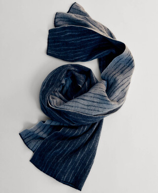 Wool scarf with irregular stripes man
