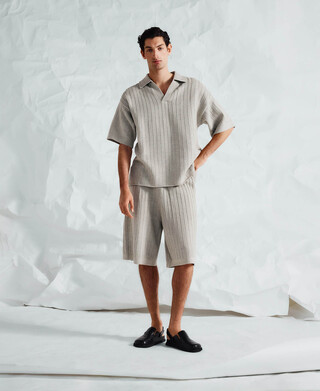 Polo oversize textura rafia