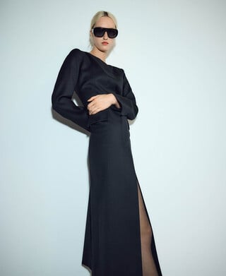 Boat neckline tailored dress woman Boat neckline tailored dress woman