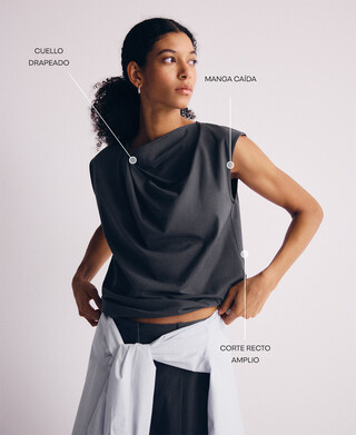 Camiseta drapeo PYRATEX&reg; Algod&oacute;n Espa&ntilde;ol
