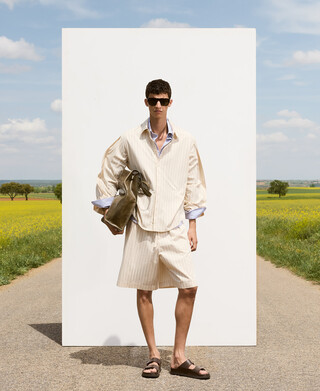 Bermuda relaxed fit rayas