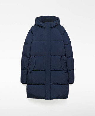 Casaco comprido acolchoado para homem