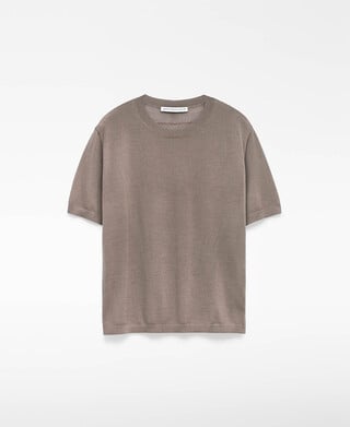 Merino wool short sleeve sweater