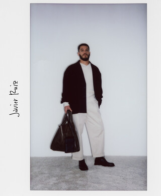 Leather brown shopper bag man