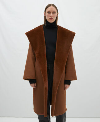 Wrap-around coat with shawl collar Wrap-around coat with shawl collar