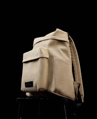 Fabric backpack with maxi pocket