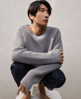 Cotton crew neck sweater