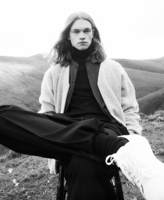 Knitted jacket in wool fabric Knitted jacket in wool fabric
