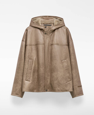 Oversize Jacke aus Leder Nicht Leder