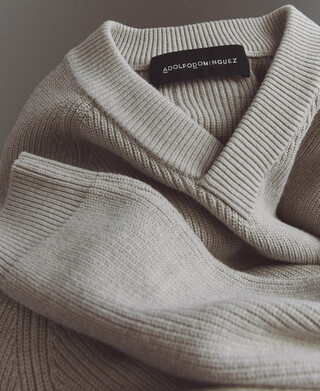 Knit cross-over V-neck sweater
