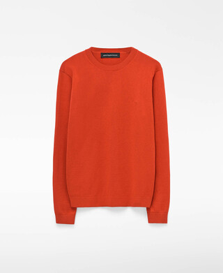 Wool and cotton crew collar sweater