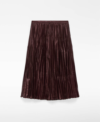 Leather-Non-Leather crinkle skirt