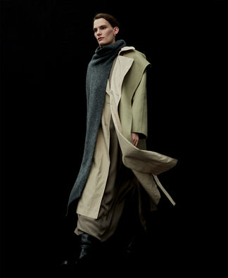 Double-faced coat with belt