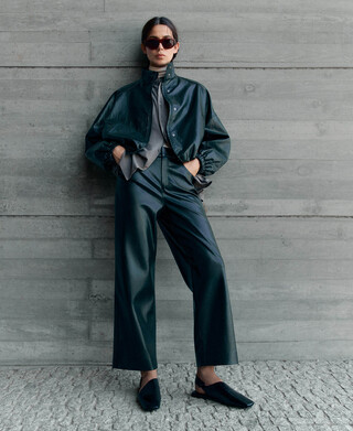 Leder nicht Leder straight pants