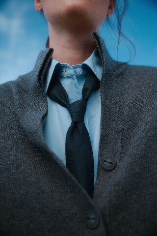 Cárdigan cuello alto lana merino mujer Cárdigan cuello alto lana merino mujer