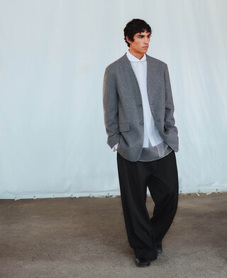 Relaxed fit blazer with no lapel man