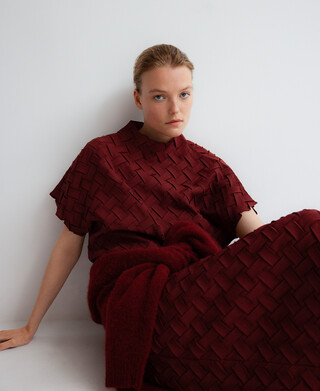 Braided fabric top woman