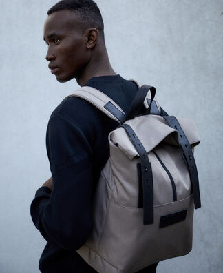 Nylon and leather texture backpack Nylon and leather texture backpack