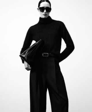 Brushed knit sweater woman