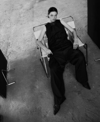 Robe froissée en tissu contrasté pour femme