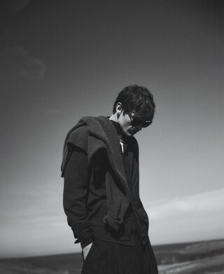 Merino wool cardigan man