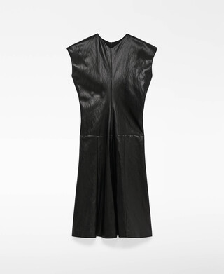 Leather-Non-Leather midi dress