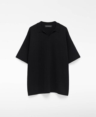 Crepe V-neck polo shirt man