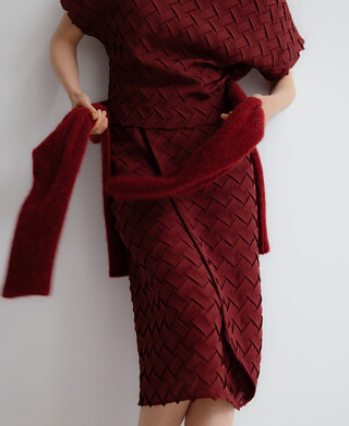 Braided fabric wrap skirt woman