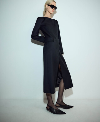 Boat neckline tailored dress woman Boat neckline tailored dress woman