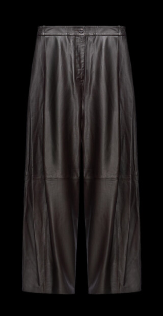 Baggy-Lederhose mit seitlichen Falten