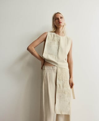 European linen blend trousers woman European linen blend trousers woman