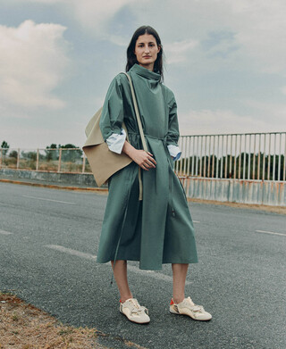 Trench-coat &agrave; col entonnoir