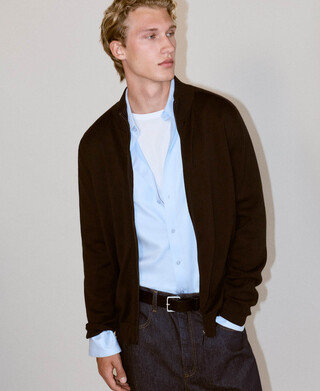 Organic cotton knit cardigan