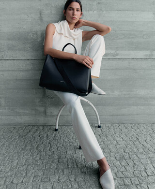 Horizontaler Shopper Mica aus Leder
