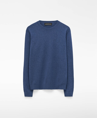 Wool and cotton crew collar sweater