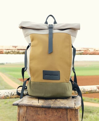 Combined roll-top backpack
