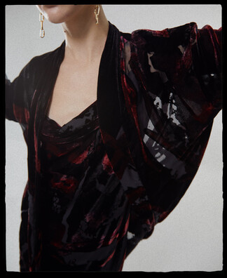 Velvet printed devorée kimono Velvet printed devorée kimono