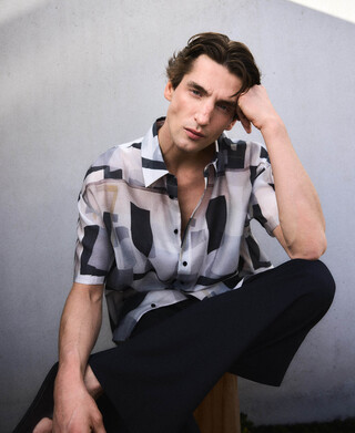 Printed oversize shirt