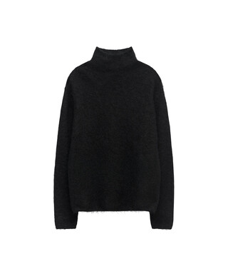 Brushed knit sweater woman