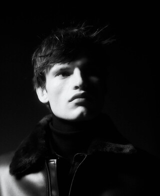 Leather-Non-Leather aviator jacket man