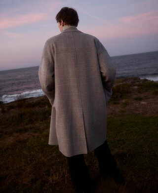 Double-faced checkered coat man