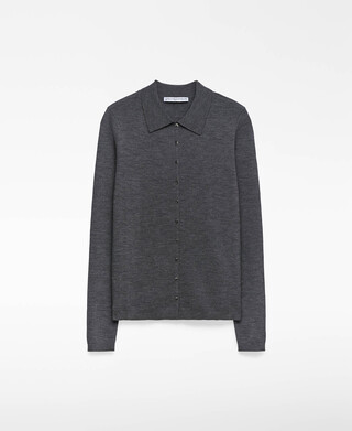 Merino wool fitted cardigan woman Merino wool fitted cardigan woman