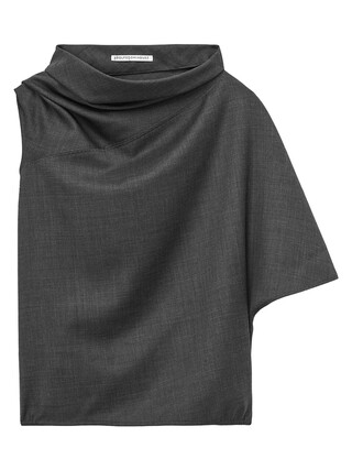 Draped neck asymmetric top