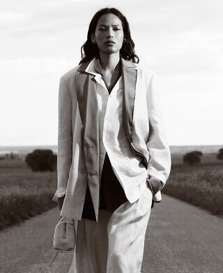 Blazer sastre combinada lino europeo